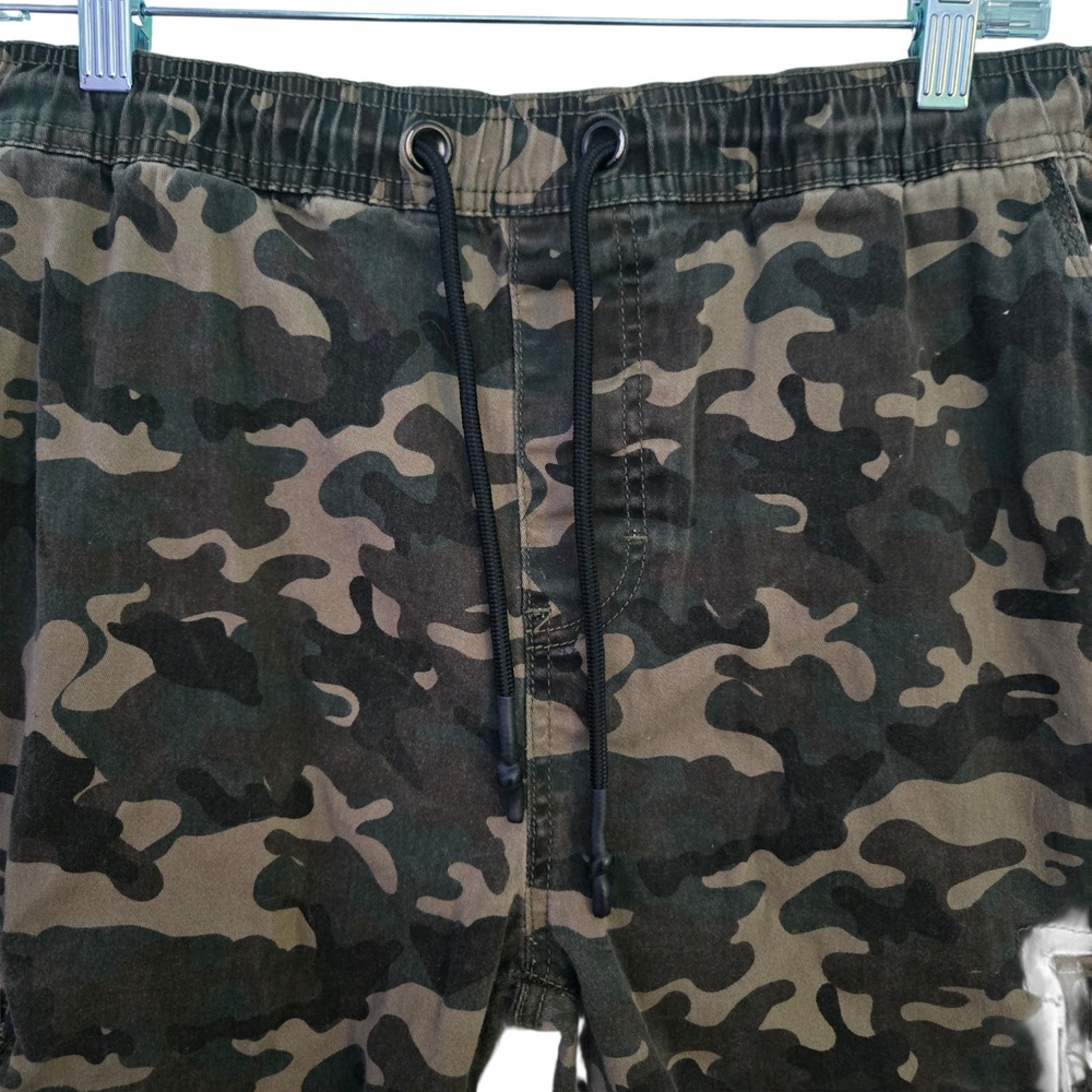 Akademiks Mens 2XL Camo Cargo Shorts Hunt Camp Tactical Gorpcore Green 2XL